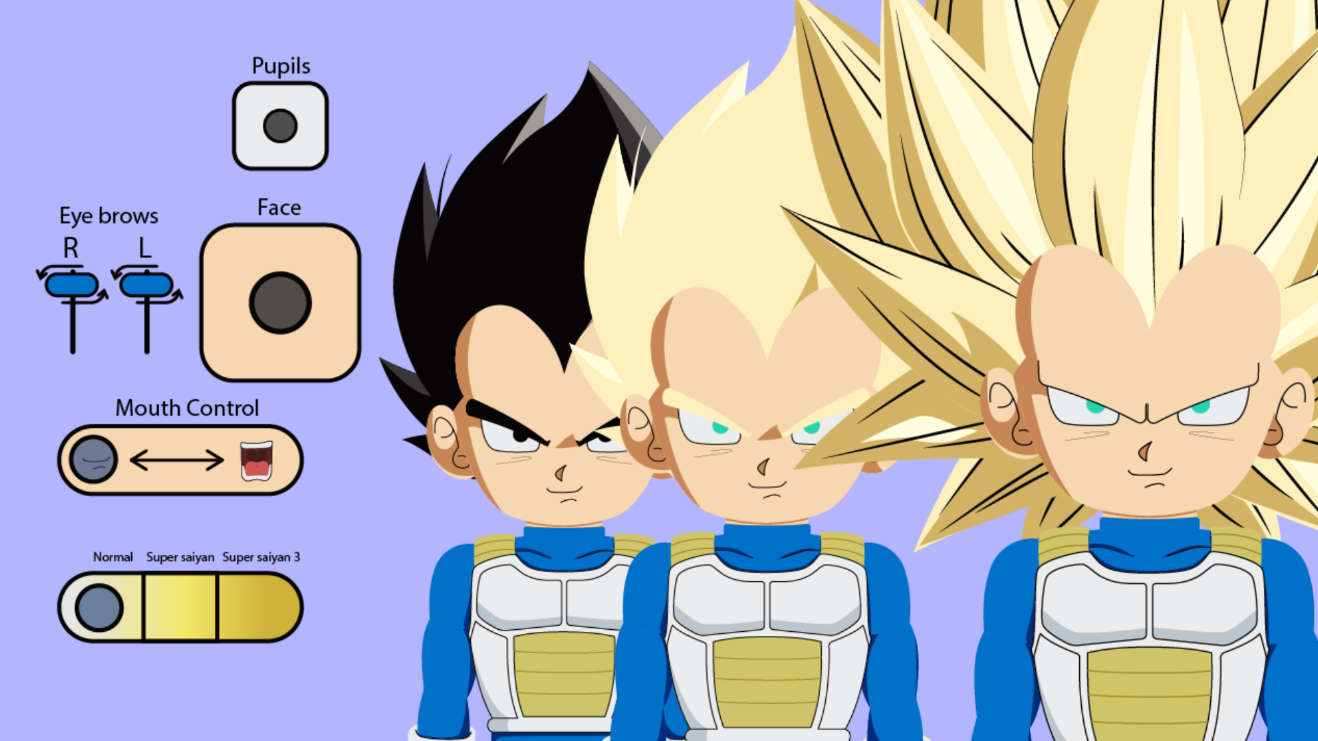 Interactive Mascot - Vegeta Rig